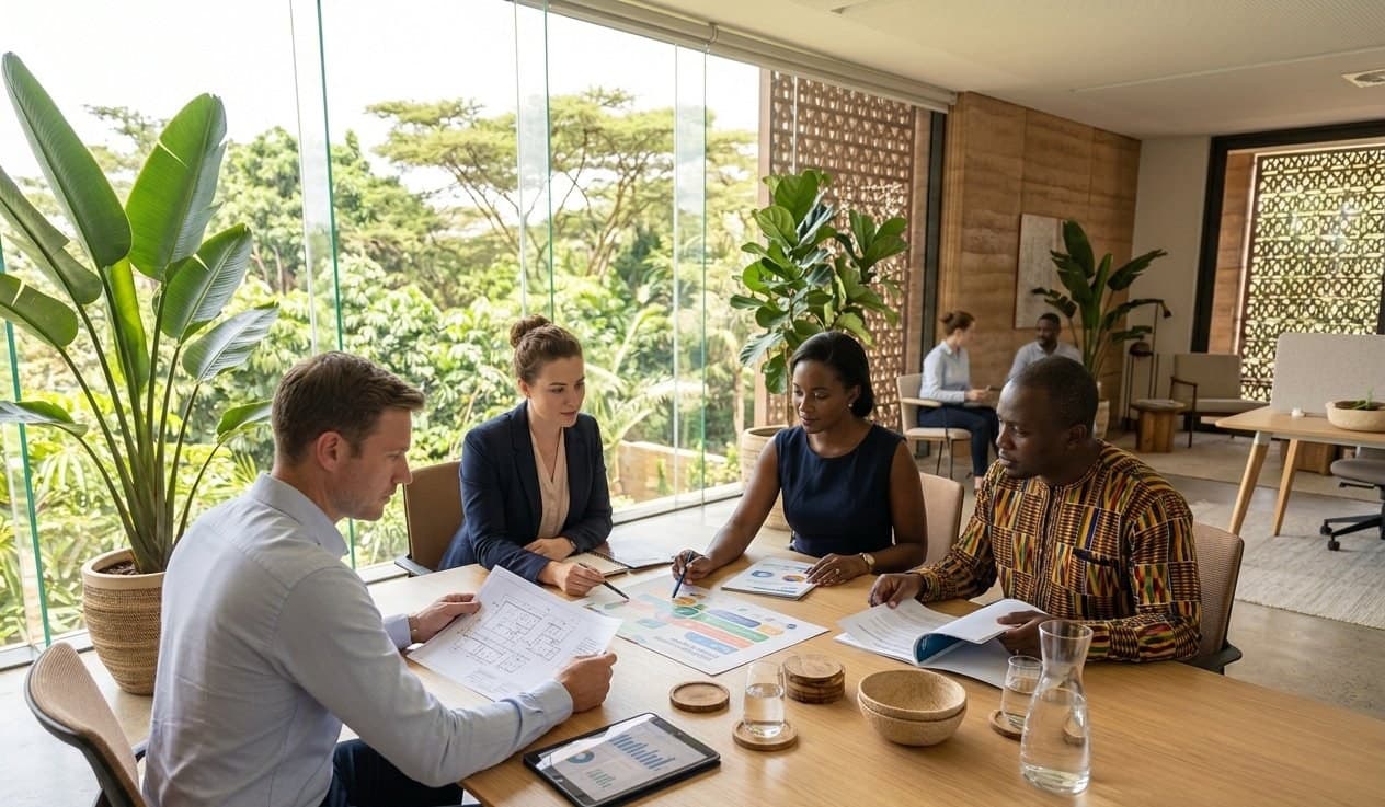 Advisory team working around a boardroom table during a planning session